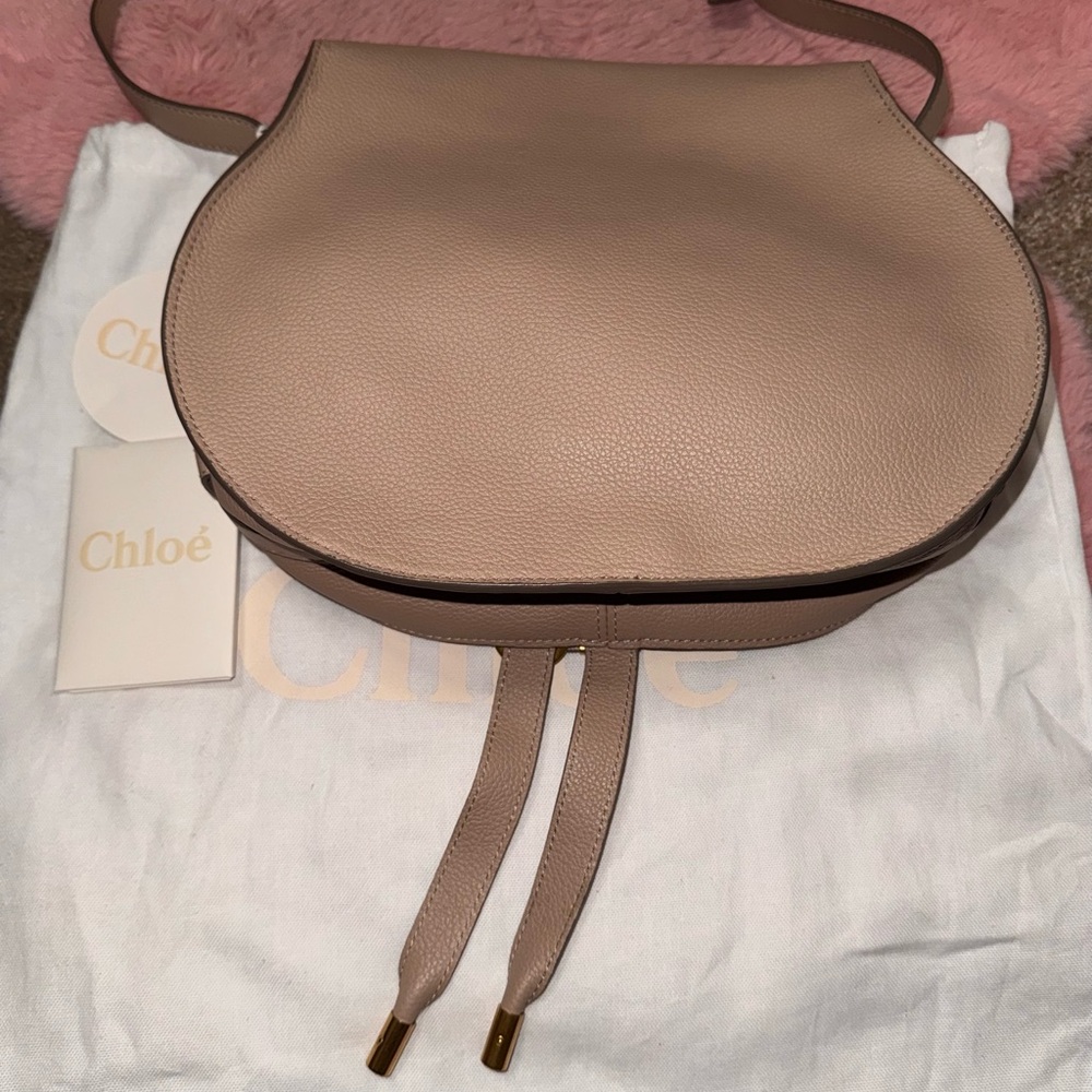 Chloé Marcie Leather Crossbody Beige Medium - Picture 11 of 13
